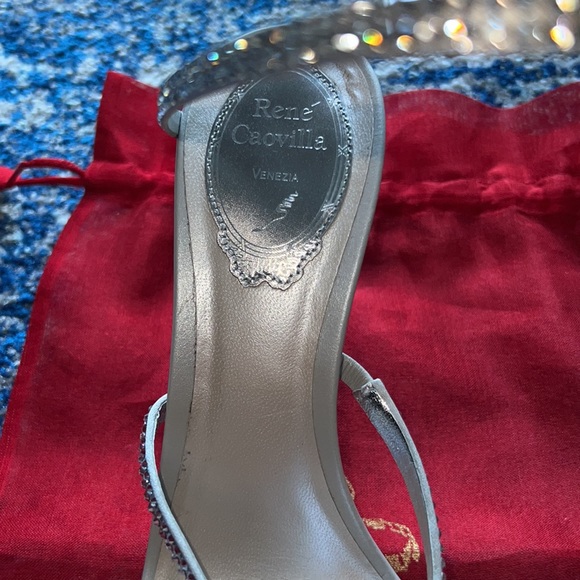 ❌SOLD❌ Rene Caovilla 37.5 JEWELED SANDALS CLEO SILVER - Picture 7 of 13